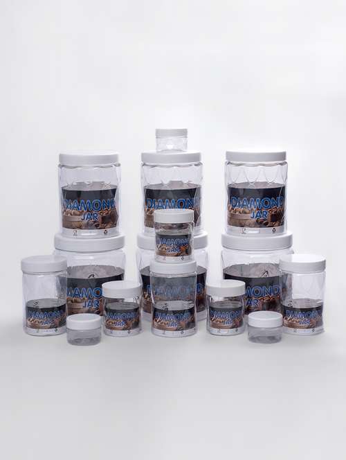g-pet diamonds jars plastic container white cap (set of 15)1800ml *3, 1200ml *3, 450ml *3, 200ml *3, 50ml *3 - 16416875 - Standard Image - 0