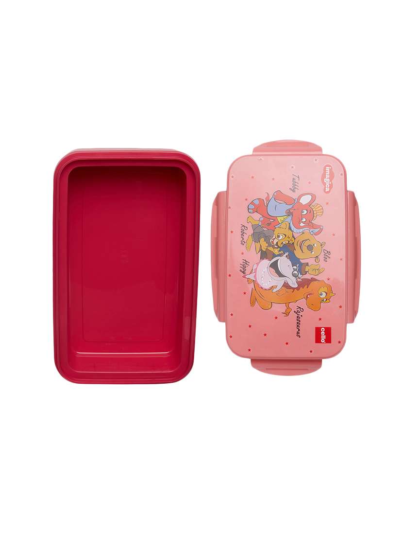 pink plastic & steel lunch box - 16420894 -  Standard Image - 3