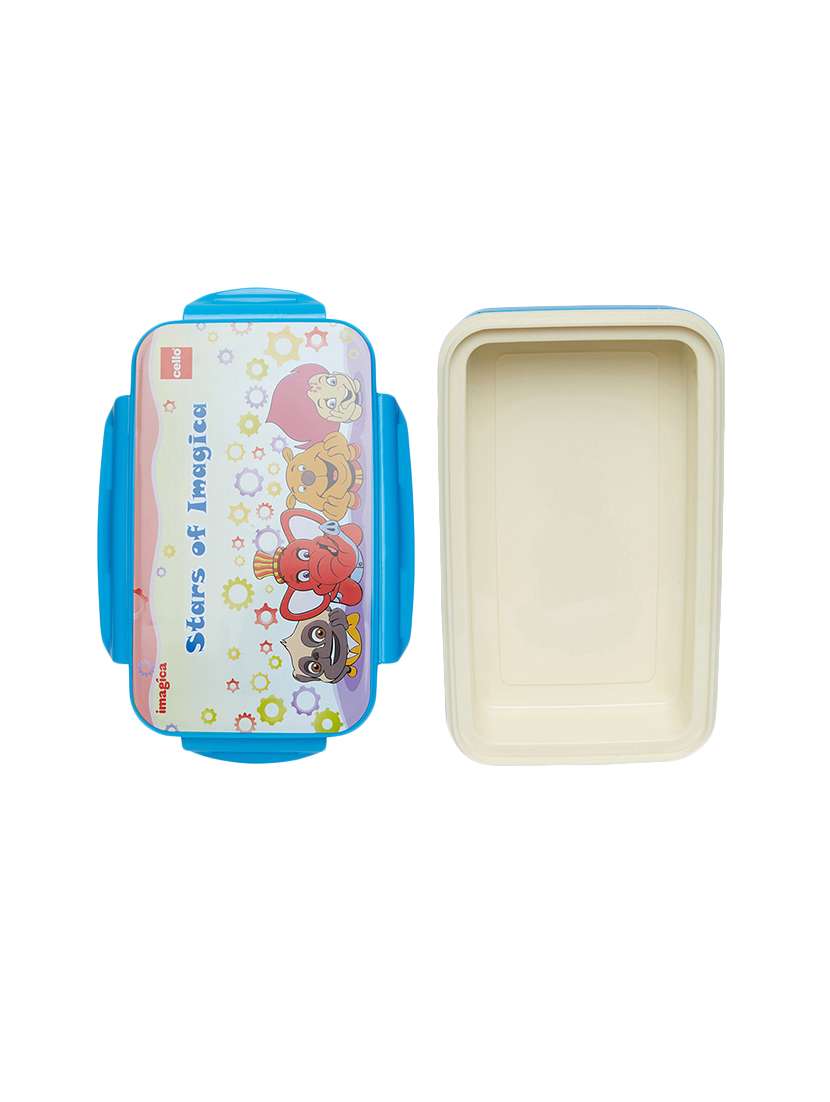 blue plastic & steel lunch box - 16420895 -  Standard Image - 3