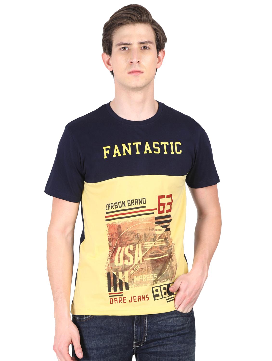 yellow cut & sew typographic t-shirt - 16421470 -  Zoom Image - 0