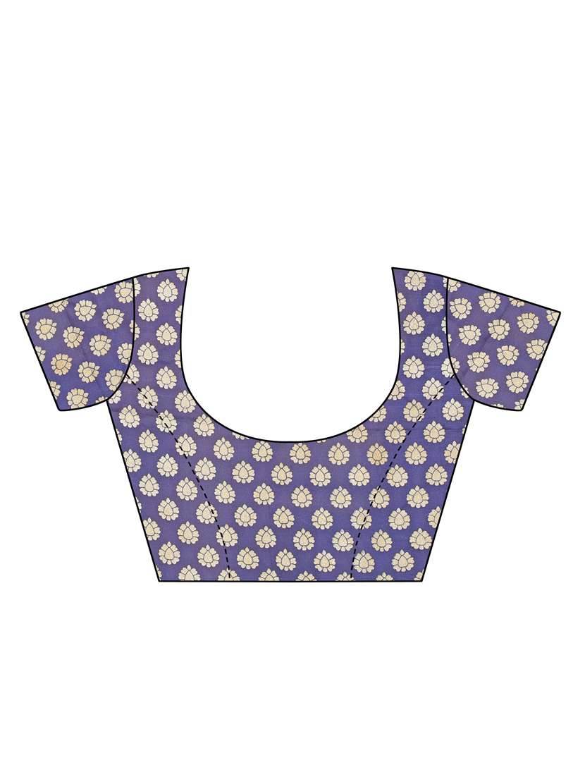 turquoise silk blend mysore saree with blouse - 16422149 -  Standard Image - 3