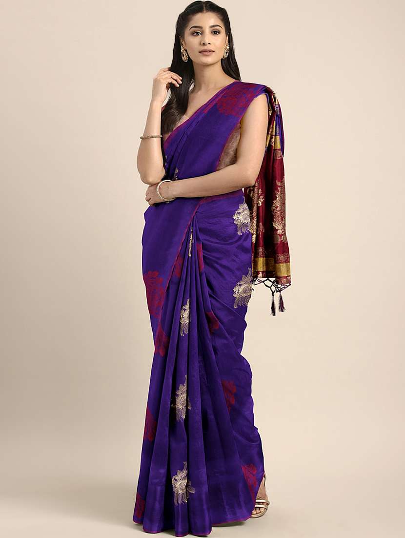 floral zari motif kanjivaram saree with blouse