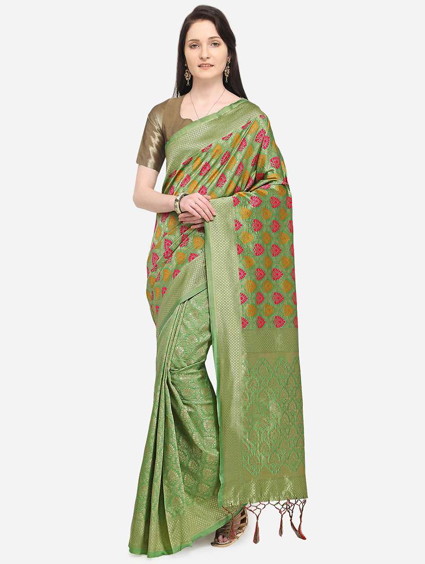 floral zari motif kanjivaram saree with blouse