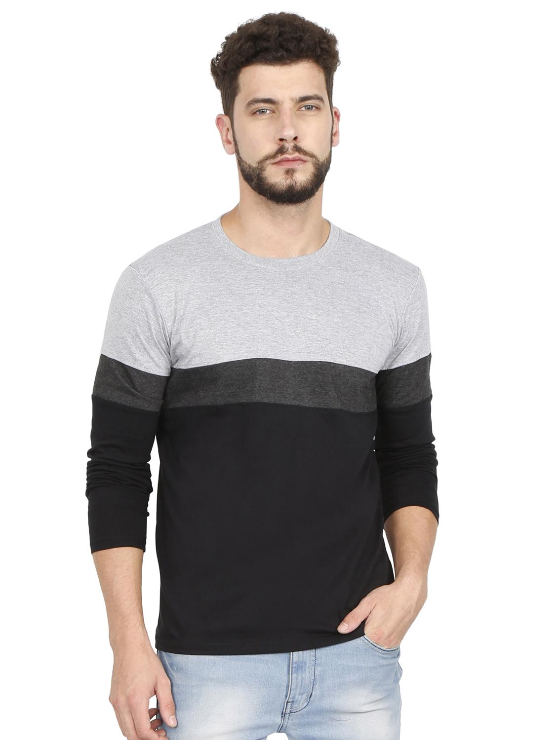 men round neck color block t-shirt - 16425094 -  Zoom Image - 0