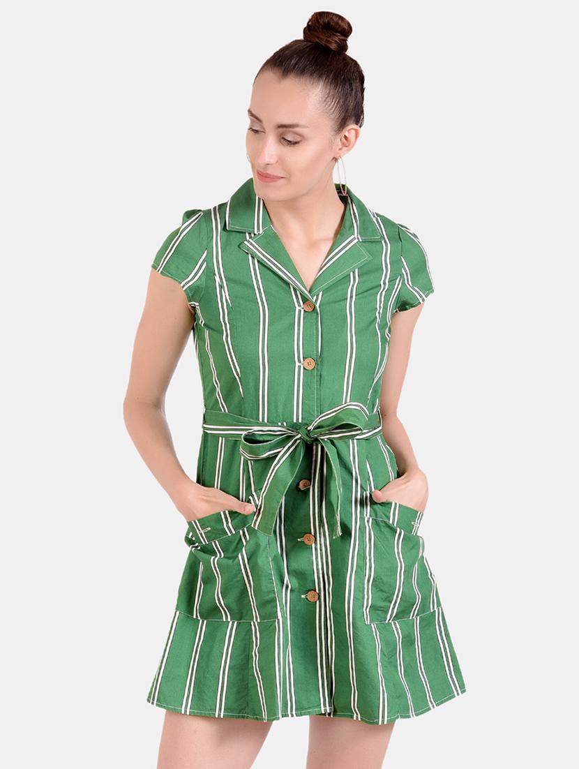 lapel neck striped shirt dress  - 16428058 -  Zoom Image - 0