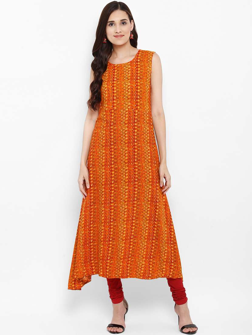 printed a-line kurta with jacket - 16429535 -  Standard Image - 3