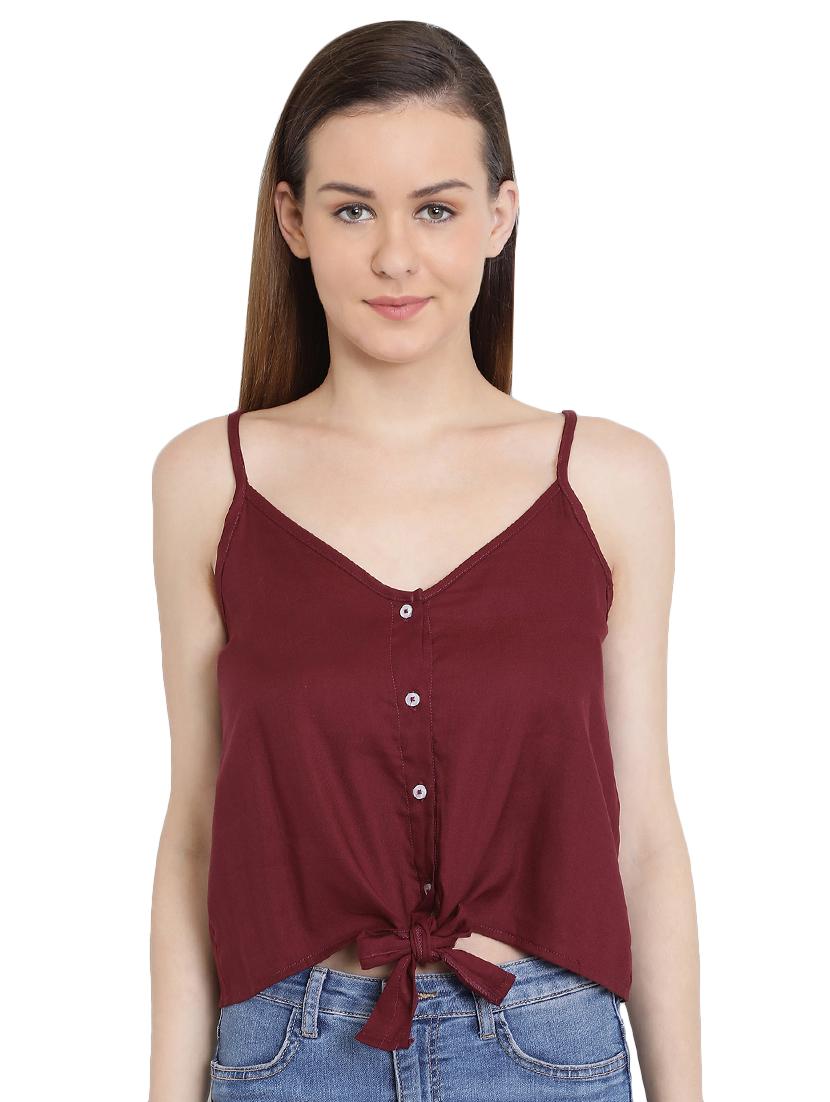 tie knot button detail solid top - 16430800 - Zoom Image - 0