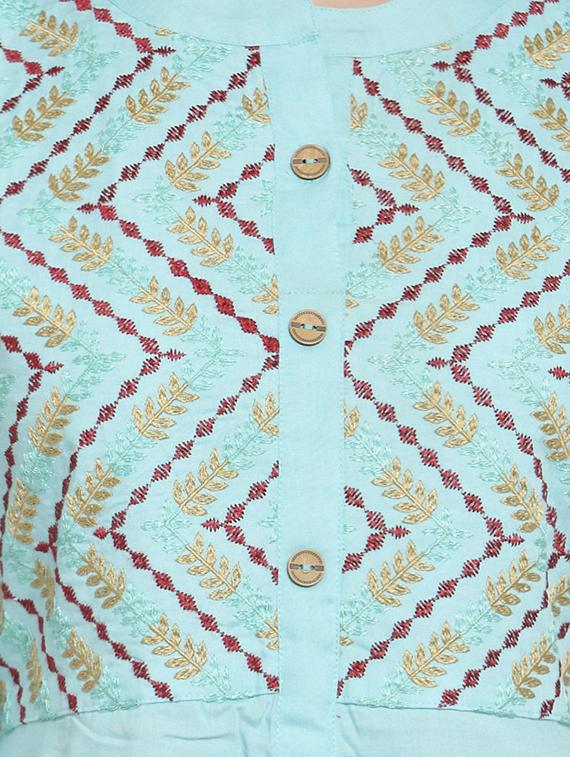 embroidered high low kurta palazzo set - 16431904 - Standard Image - 3