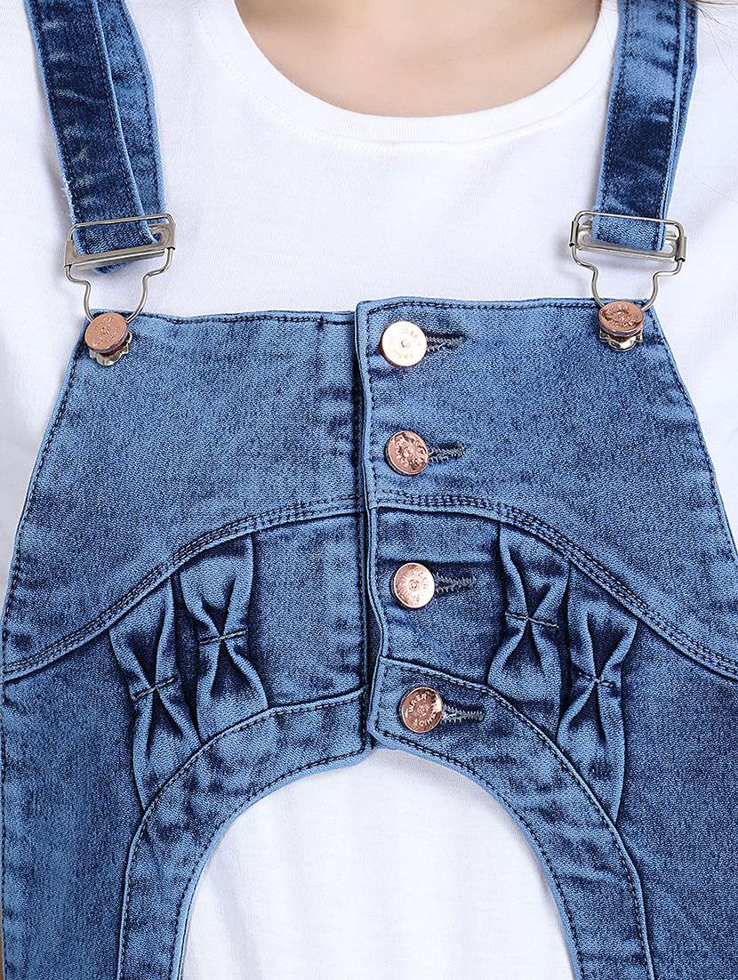 cut out detail stone washed dungaree - 16432687 - Standard Image - 3