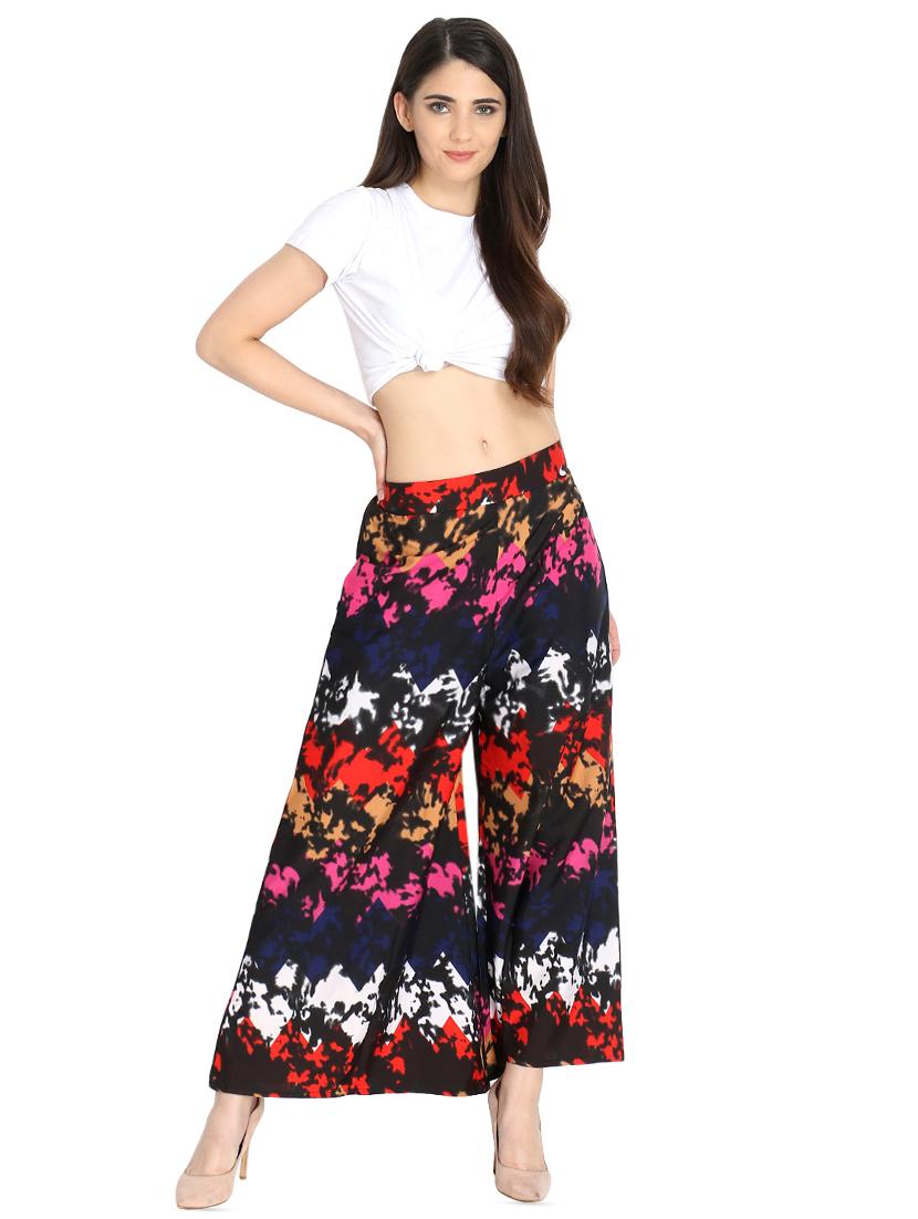 abstract printed flared palazzo - 16432740 - Standard Image - 3