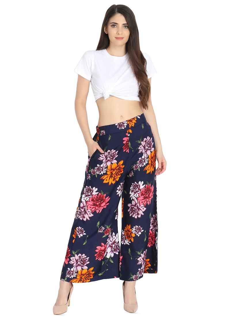 floral printed flared palazzo - 16432741 - Standard Image - 3