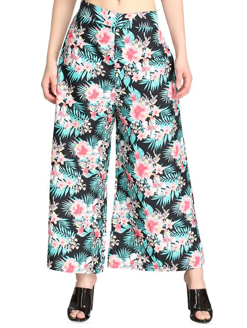 floral printed flared palazzo - 16432747 -  Standard Image - 0