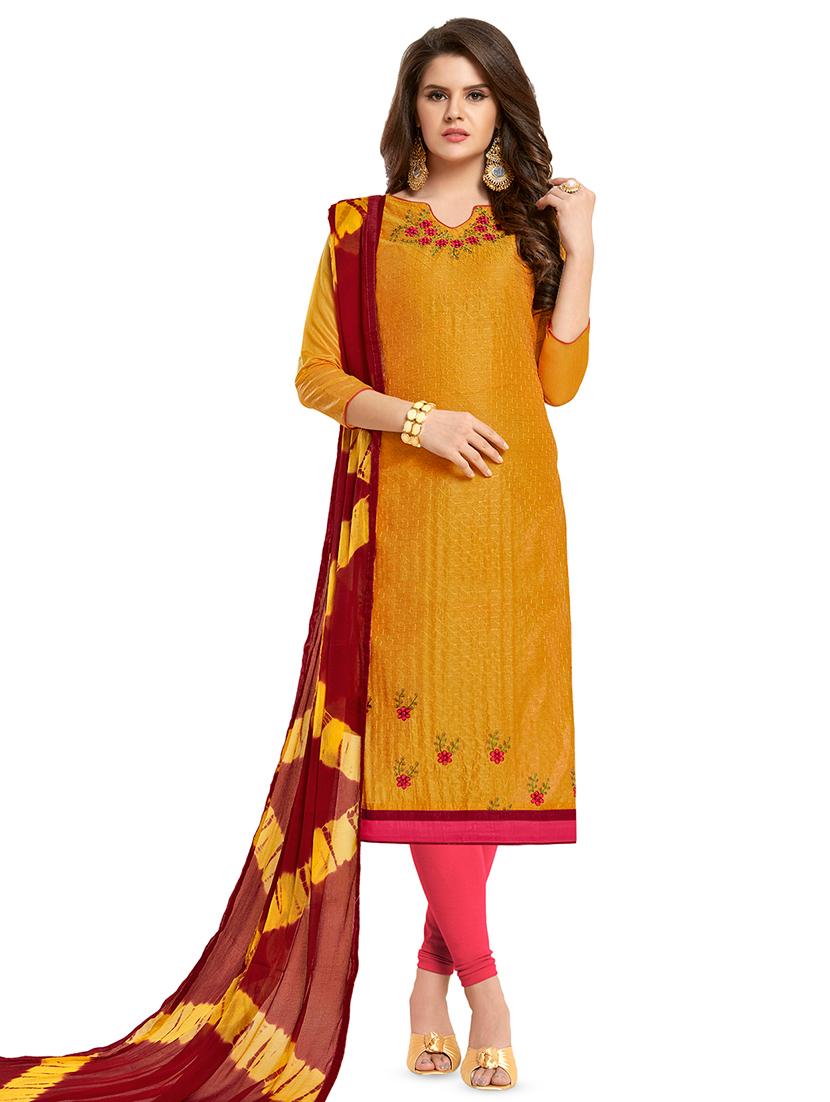 embroidered unstitched churidaar suit - 16433449 -  Zoom Image - 0
