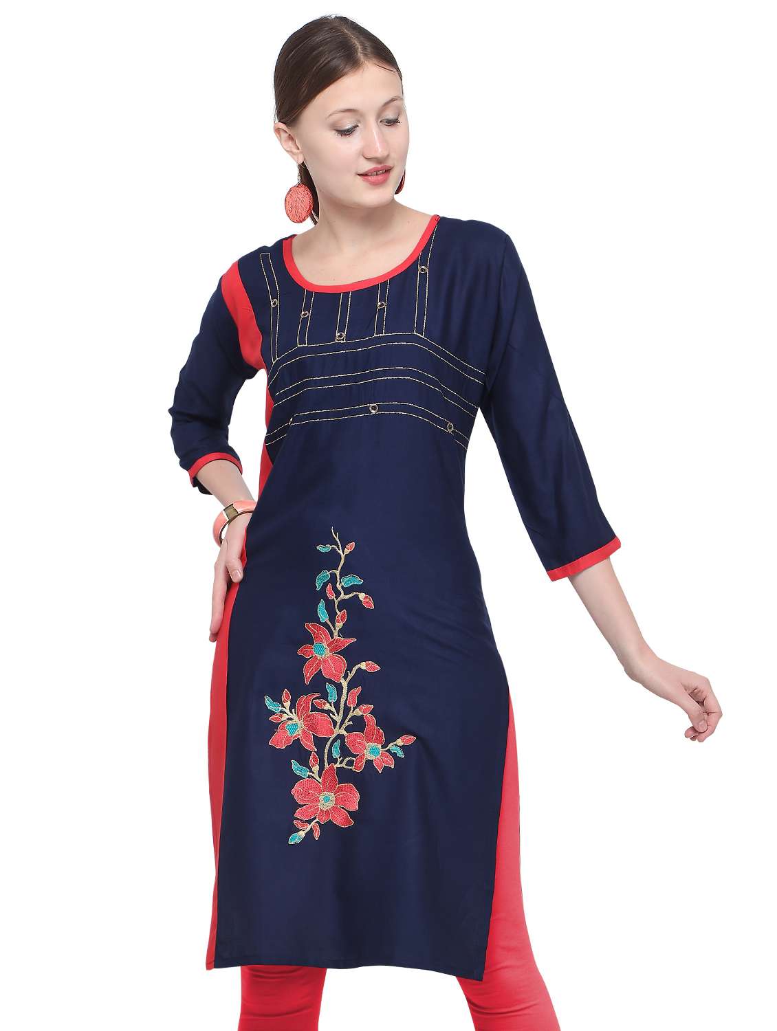 embroidered straight kurta