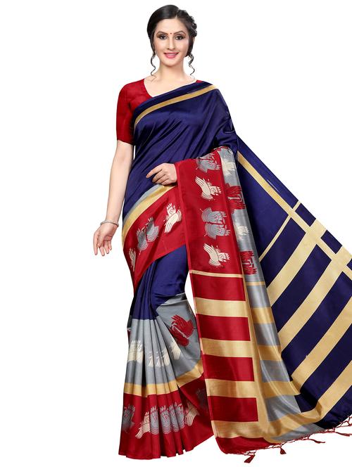 kalamkari printed bhagalpuri saree with blouse - 16436641 -  Standard Image - 0