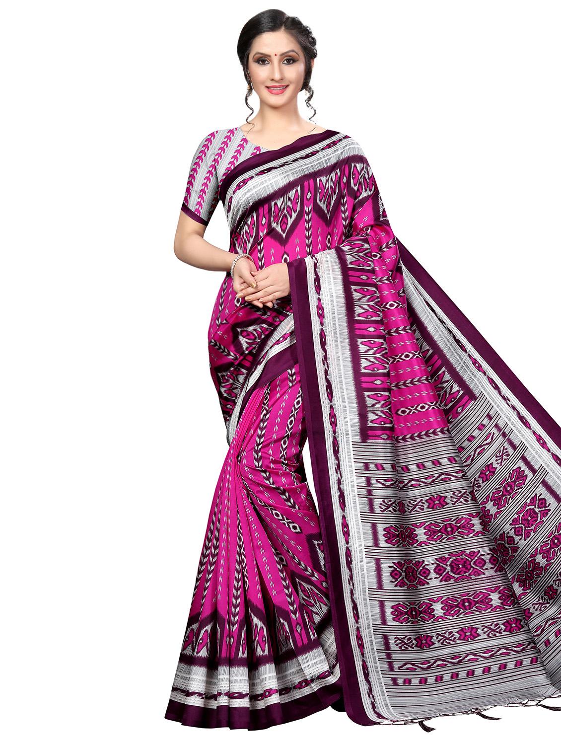 ikat printed bhagalpuri saree with blouse - 16436649 -  Zoom Image - 0