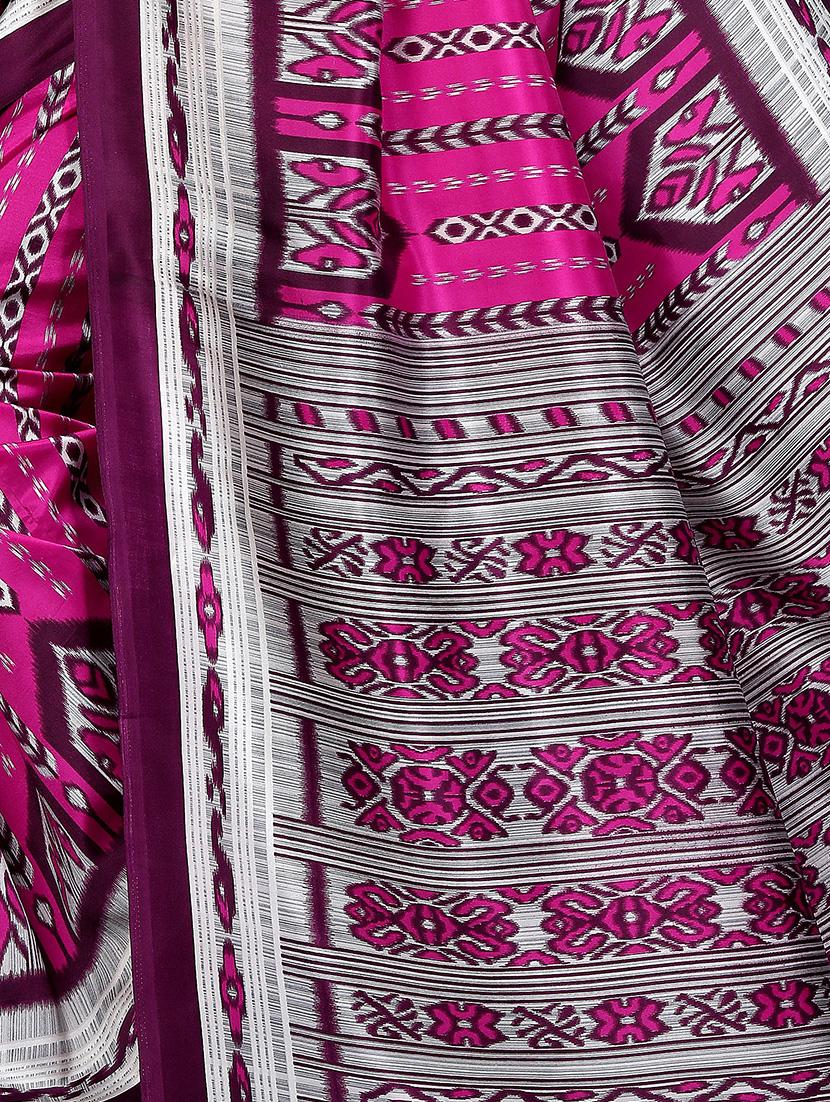 ikat printed bhagalpuri saree with blouse - 16436649 - Standard Image - 3