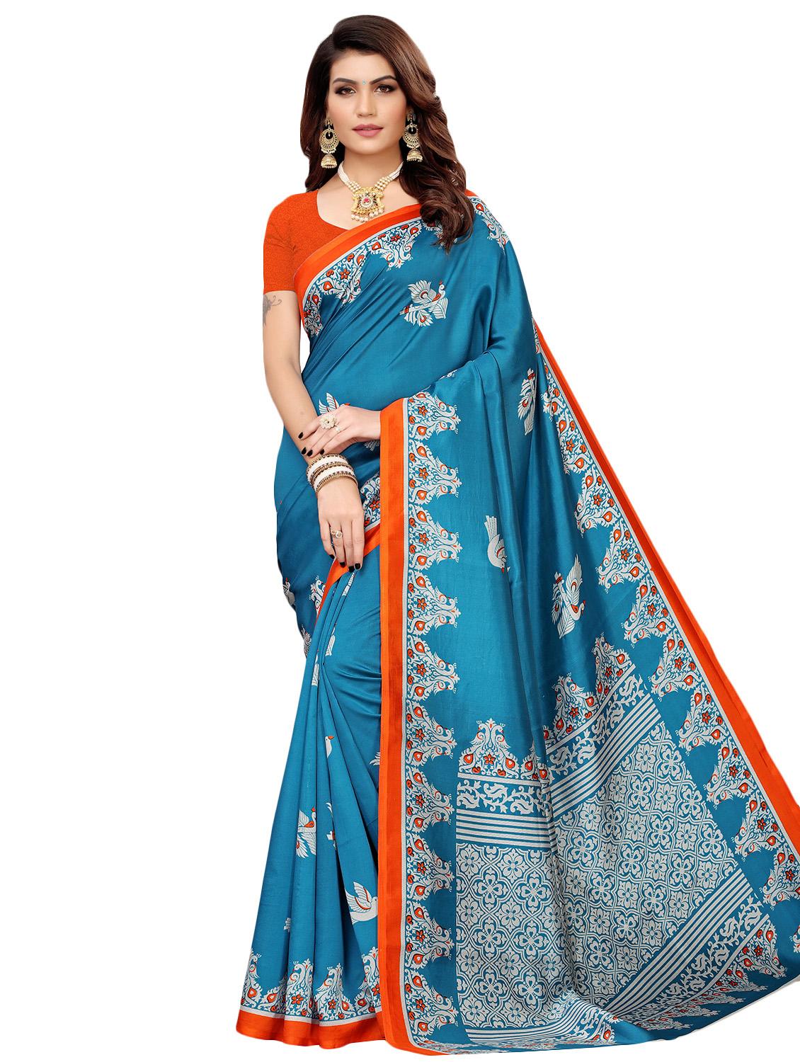 conversational printed bhagalpuri saree with blouse - 16436663 -  Zoom Image - 0