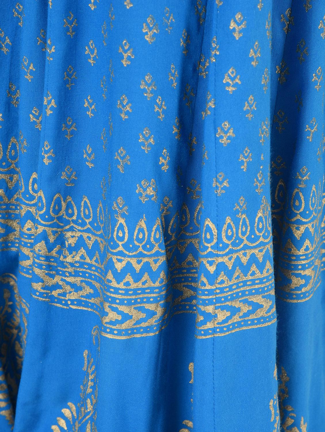 gold printed flared palazzo - 16438510 - Standard Image - 5