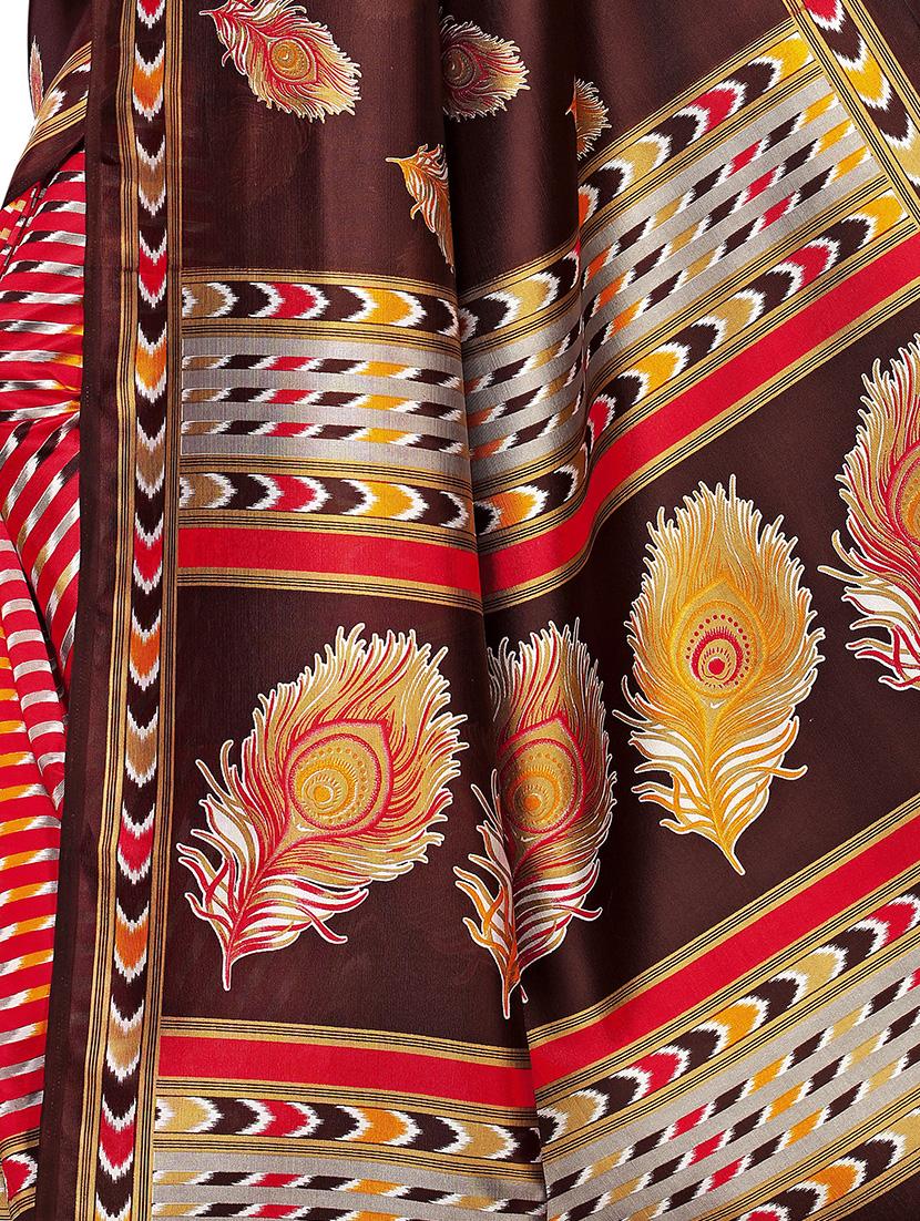 printed half and half saree with blouse - 16438589 - Standard Image - 3