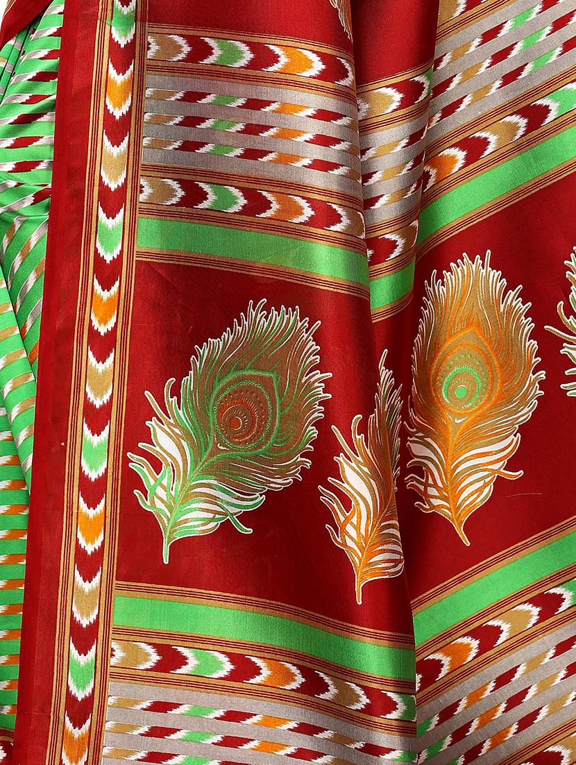 printed half and half saree with blouse - 16438591 - Standard Image - 3