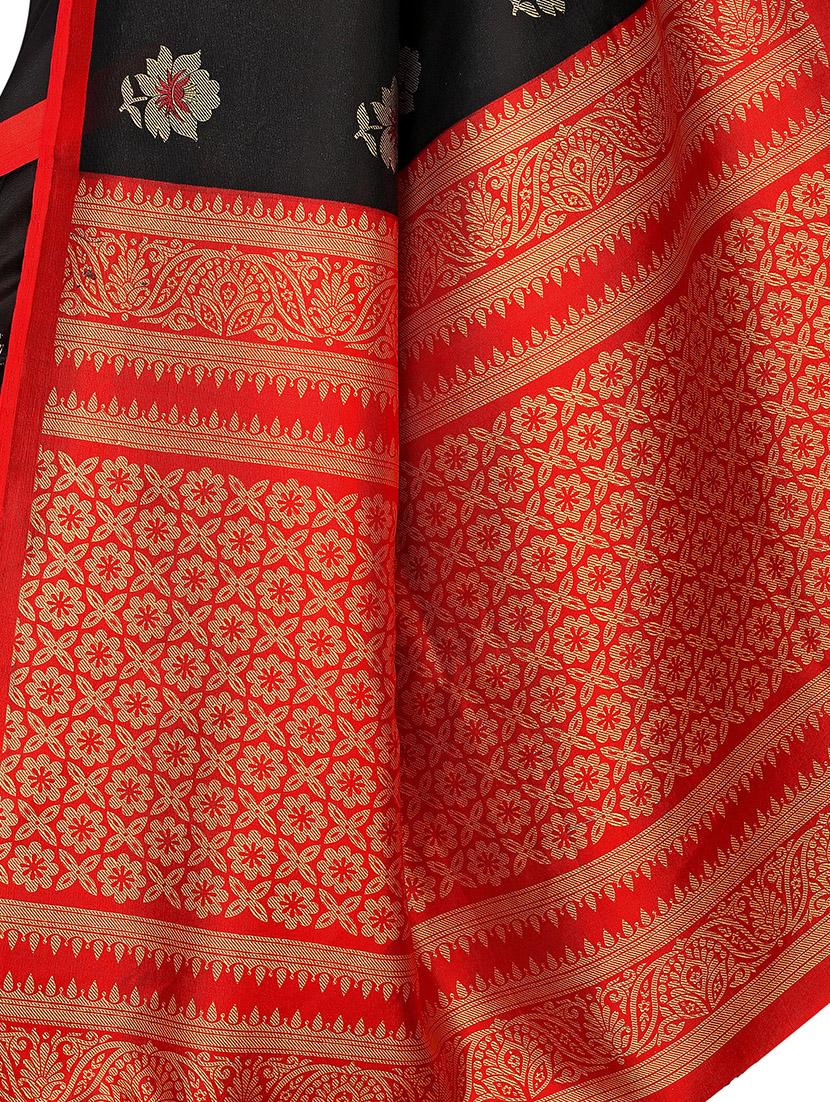floral silk saree with blouse - 16438601 - Standard Image - 3