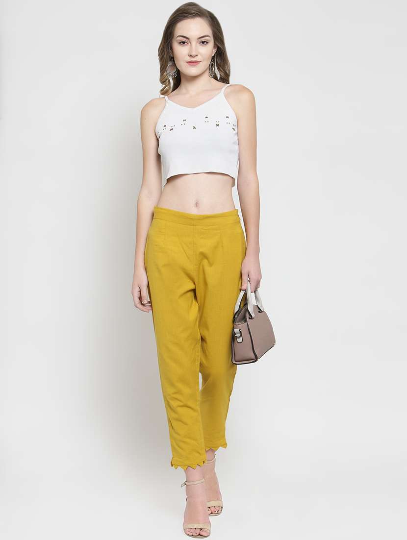 high rise solid trouser - 16438806 - Standard Image - 3