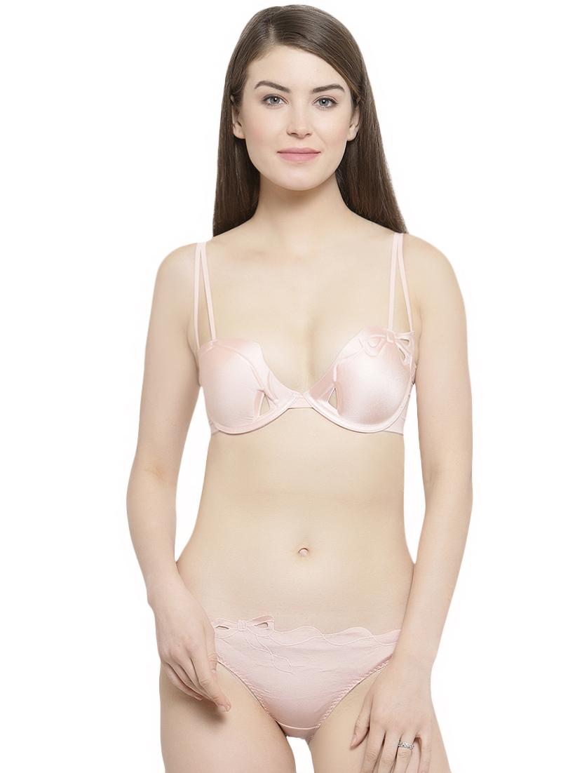 cutout detail bow knot bra and panty set - 16439466 - Zoom Image - 0