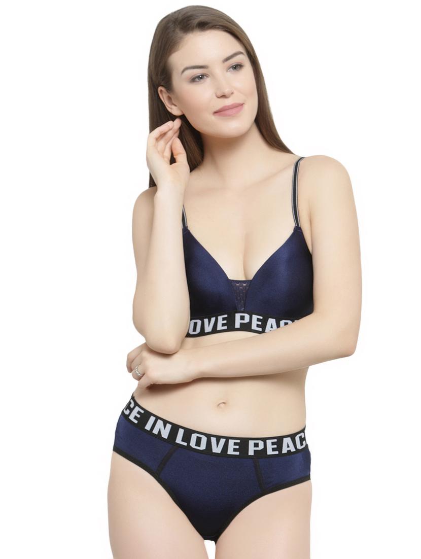 styled back t-shirt bra and panty set - 16439479 - Zoom Image - 0