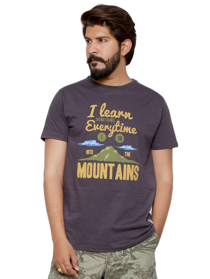 grey typographic chest print slogan t-shirt 