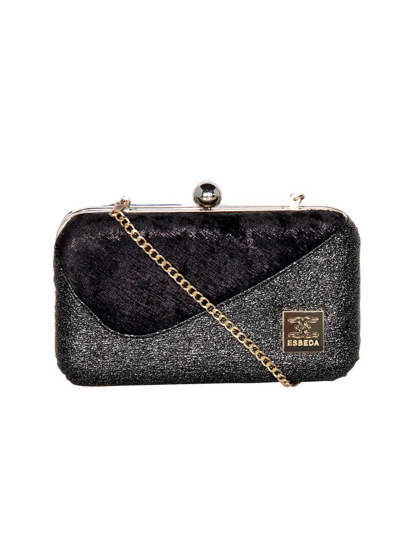 black leatherette (pu) box clutch - 16440943 - Zoom Image - 0