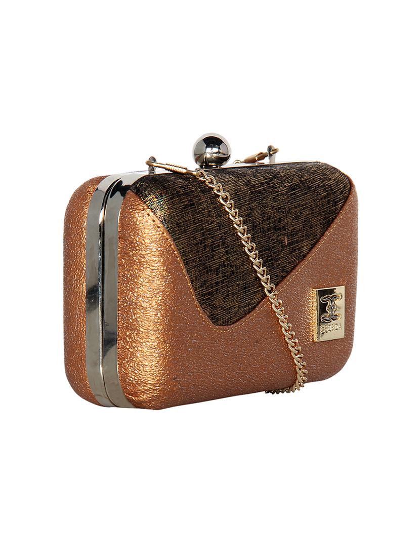 orange leatherette (pu) box clutch - 16440947 - Standard Image - 3