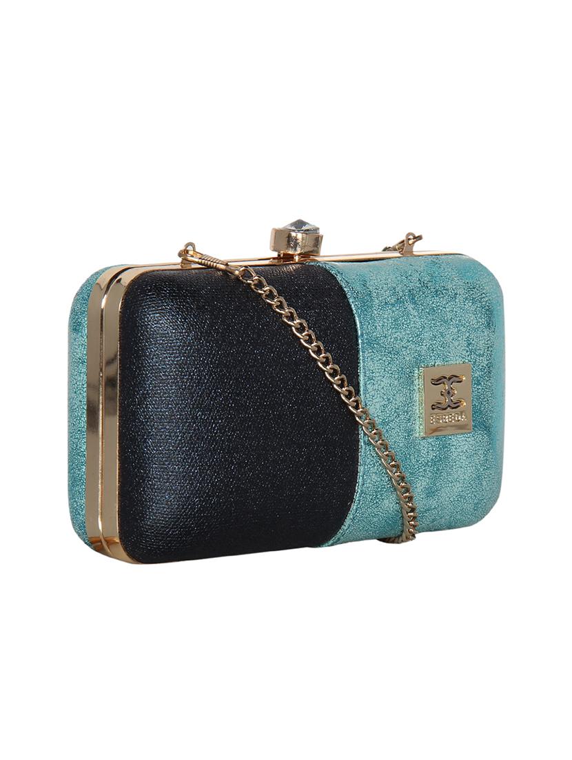 green leatherette (pu) box clutch - 16440948 - Standard Image - 3
