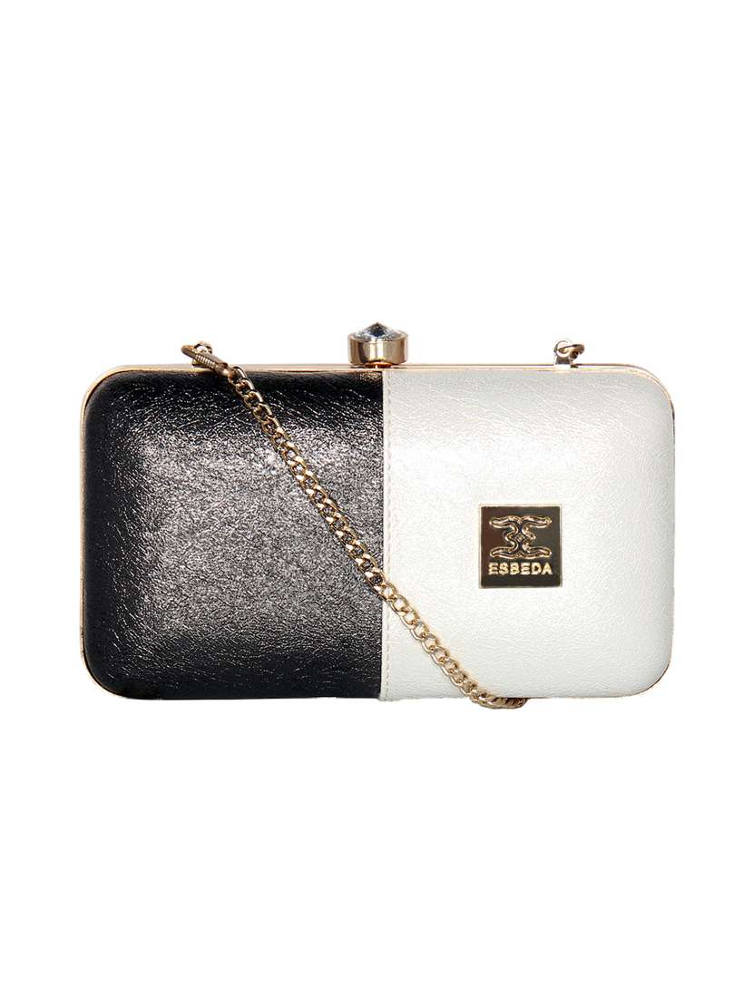 white leatherette (pu) box clutch - 16440951 - Zoom Image - 0