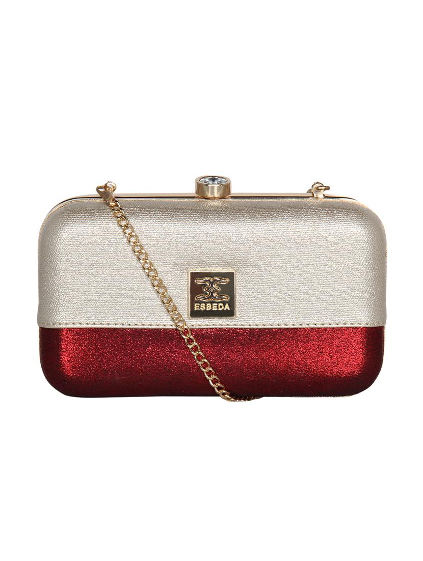 beige leatherette (pu) box clutch - 16440958 - Zoom Image - 0