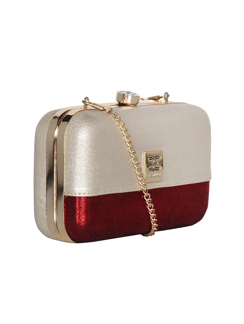 beige leatherette (pu) box clutch - 16440958 - Standard Image - 3