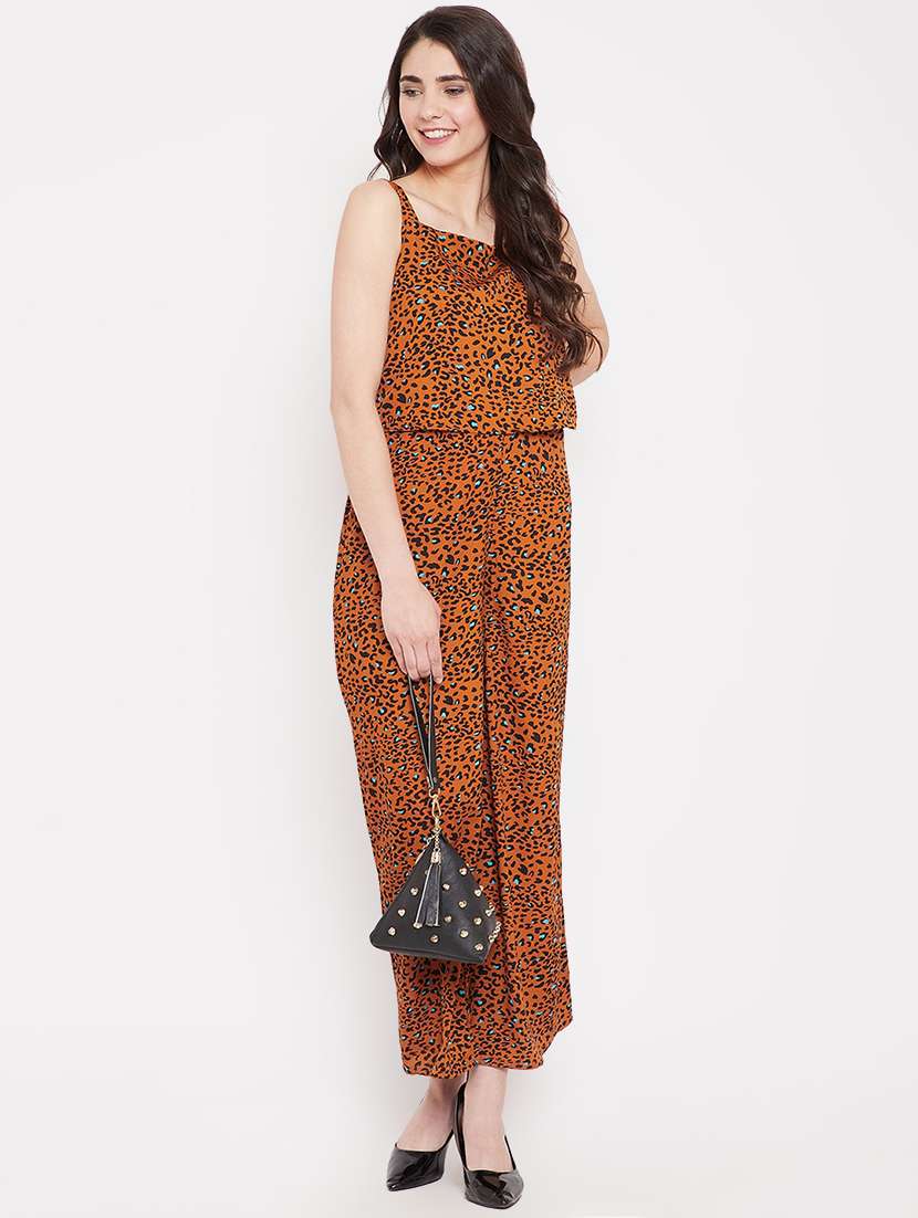 animal printed full leg jumpsuit - 16442013 -  Standard Image - 3