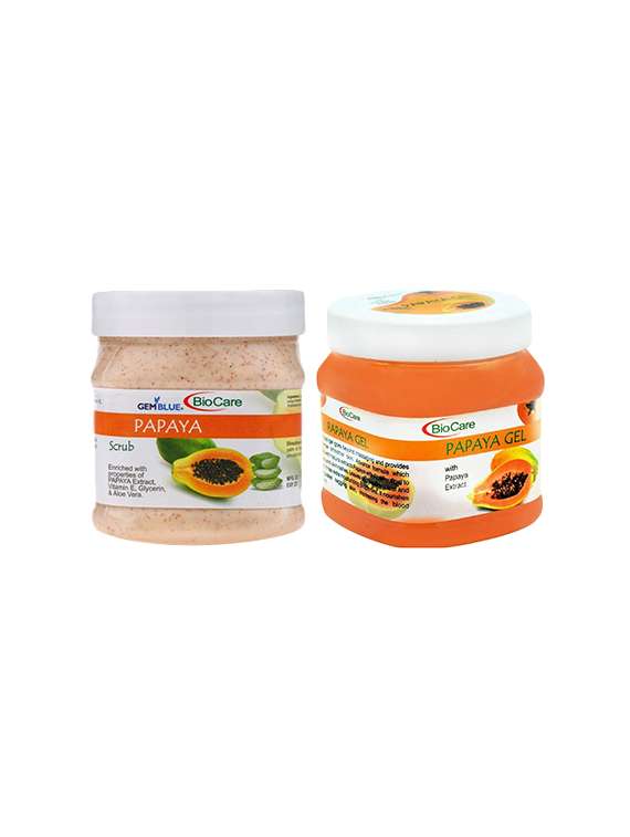 bio care combo of papaya scrub & papaya gel