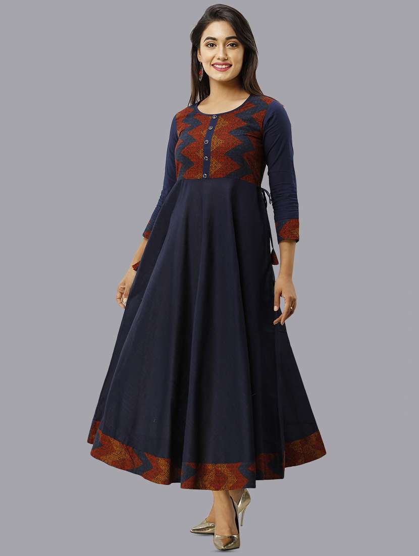 chevron printed anarkali kurta