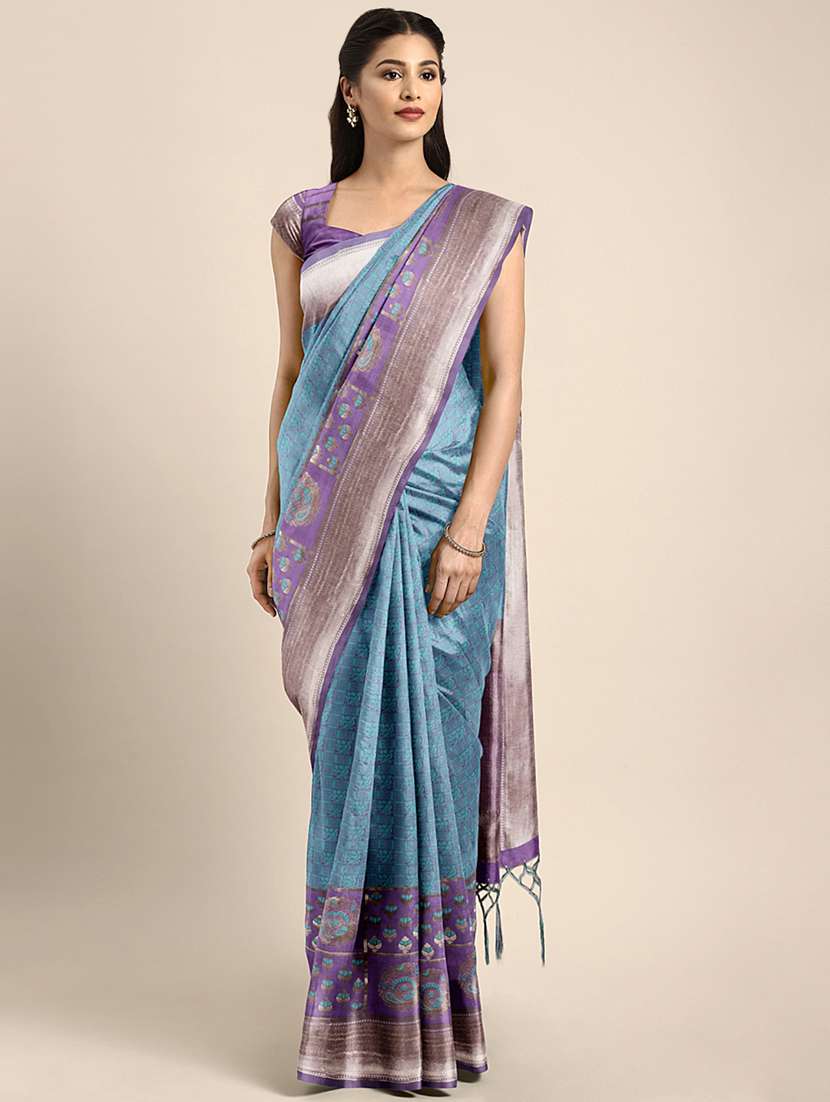 checkered zari motif kanjivaram saree with blouse