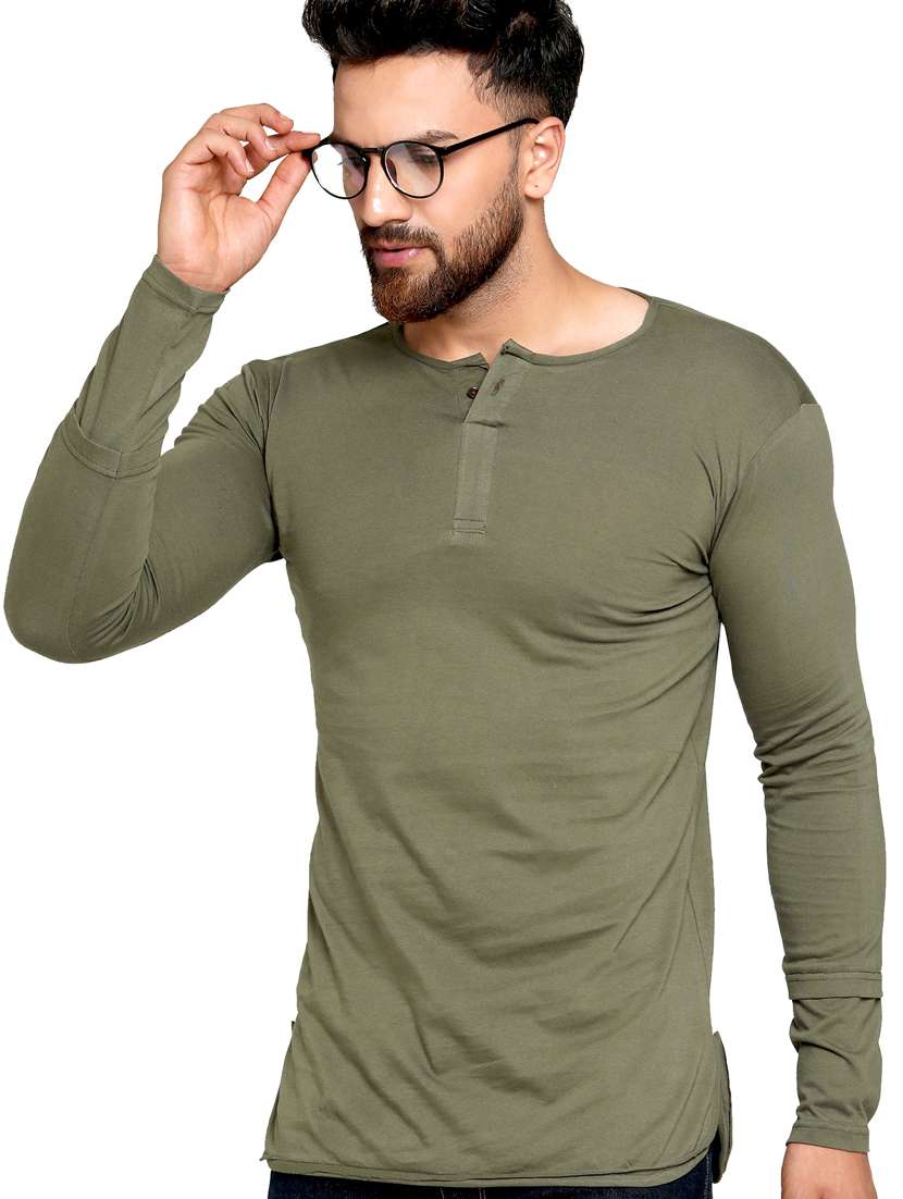 olive green solid t-shirt - 16445121 - Zoom Image - 0