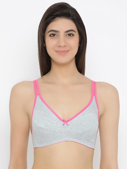 contrast bow patch solid bra - 16445214 - Standard Image - 0