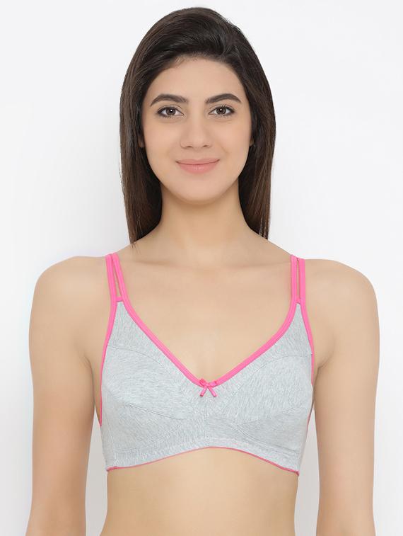 contrast bow patch solid bra - 16445214 - Zoom Image - 0