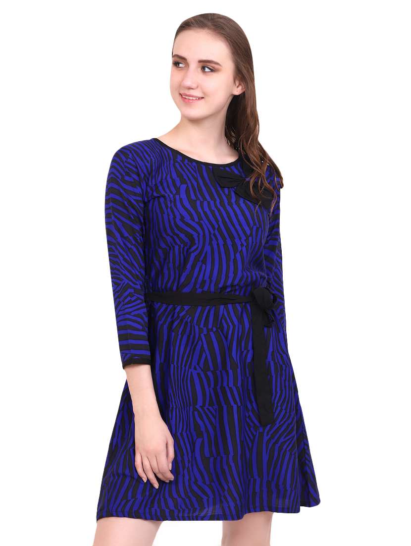 bow patch tie front a-line dress 