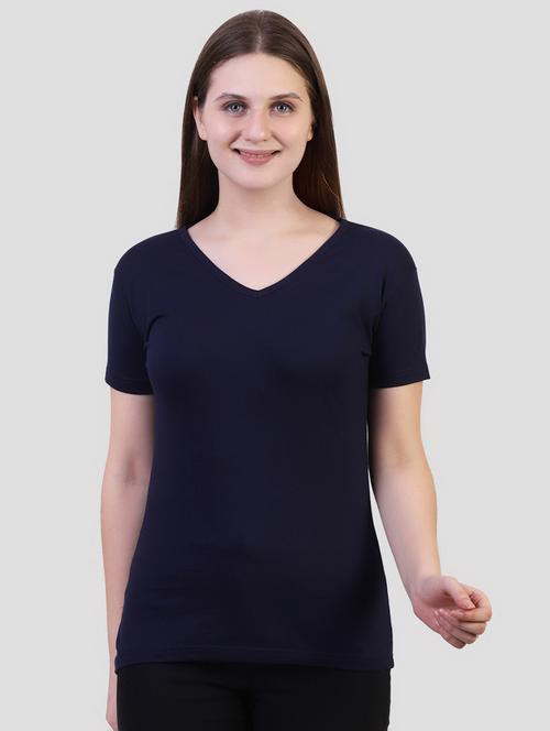 v neck short sleeved solid tee - 16447104 -  Standard Image - 0