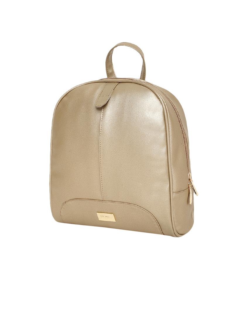 gold leatherette (pu) regular backpack - 16447137 - Standard Image - 3