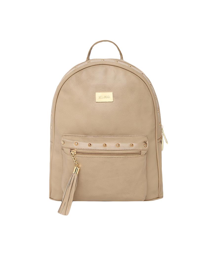 beige leatherette (pu) regular backpack - 16447142 -  Zoom Image - 0