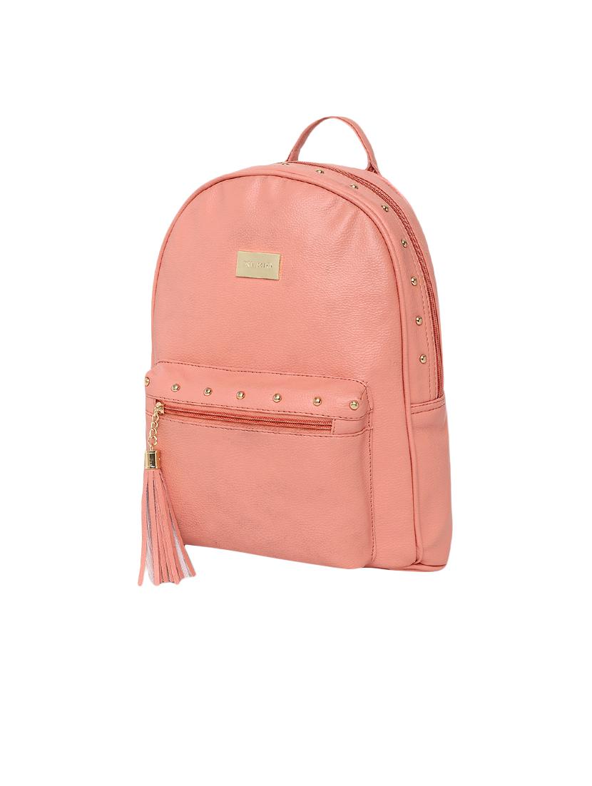 pink leatherette (pu) regular backpack - 16447147 - Standard Image - 3