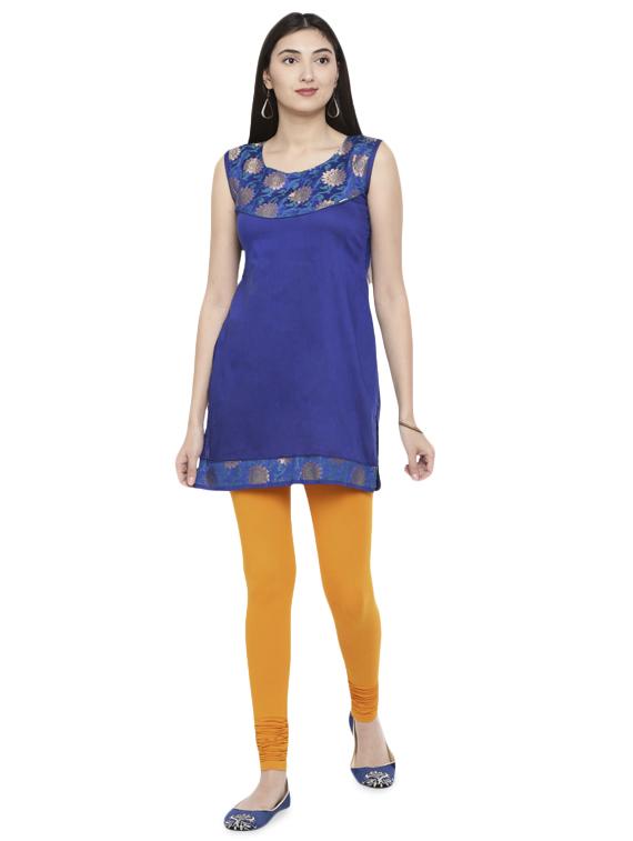 orange solid churidar - 16449108 - Standard Image - 3