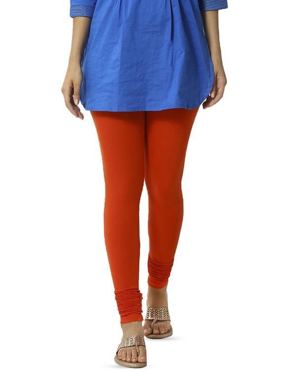 orange solid churidar - 16449114 - Zoom Image - 0